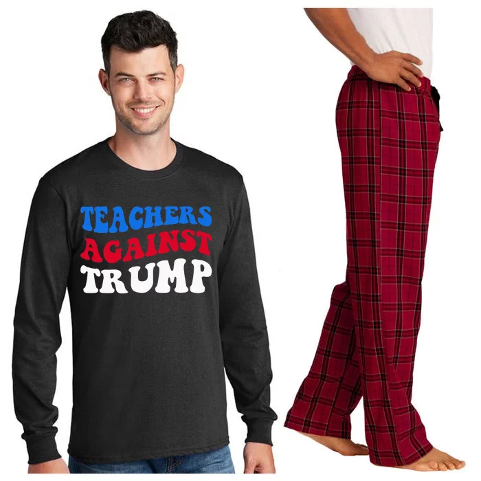 Teachers Against Trump Democrats 2024 Elections Antitrump Long Sleeve Pajama Set