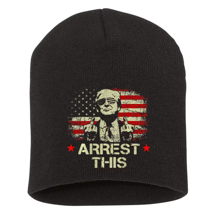 Trump Arrest This Funny Trump 2024 Short Acrylic Beanie