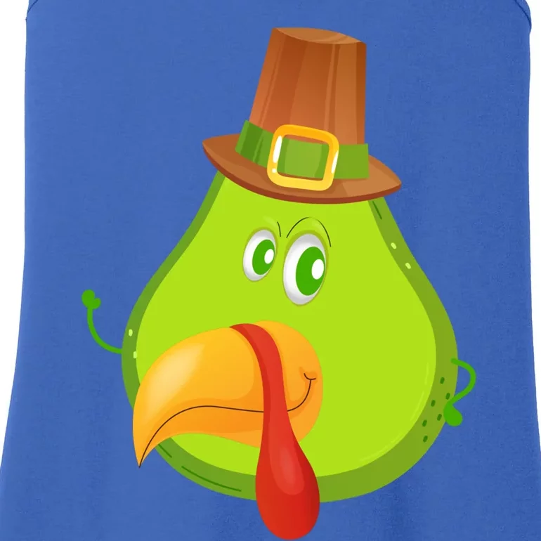 Thankful Avocado Turkey Face Happy Thanksgiving Turkey Gift Ladies Essential Tank