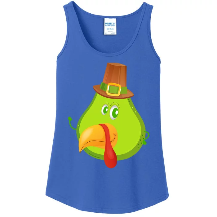 Thankful Avocado Turkey Face Happy Thanksgiving Turkey Gift Ladies Essential Tank