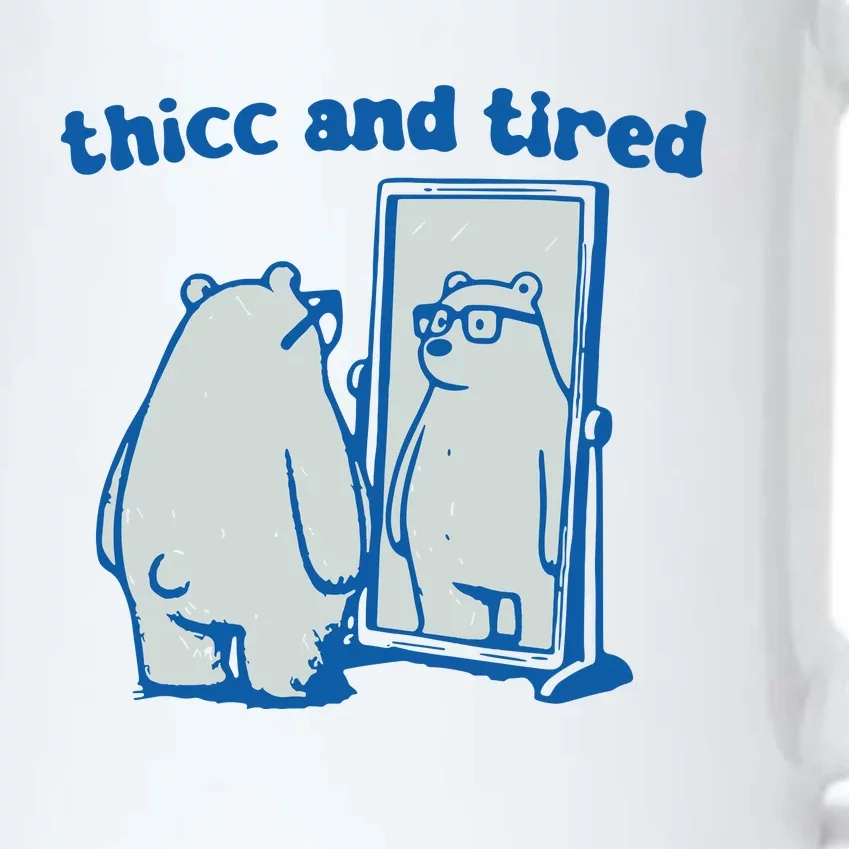 Thicc And Tired Bear Black Color Changing Mug