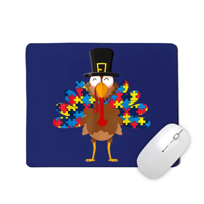 Turkeys Autism Thanksgiving Day Funny Gifts Boys Girls Mousepad