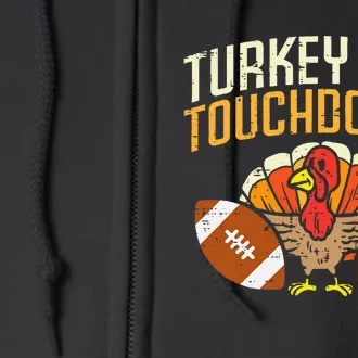 Turkey And Touchdowns American Football Thanksgiving Season Full Zip Hoodie