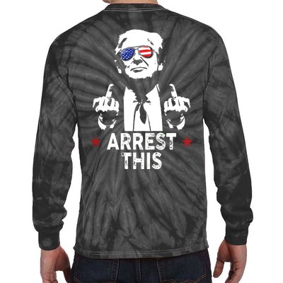 Trump Arrest This On Back Tie-Dye Long Sleeve Shirt