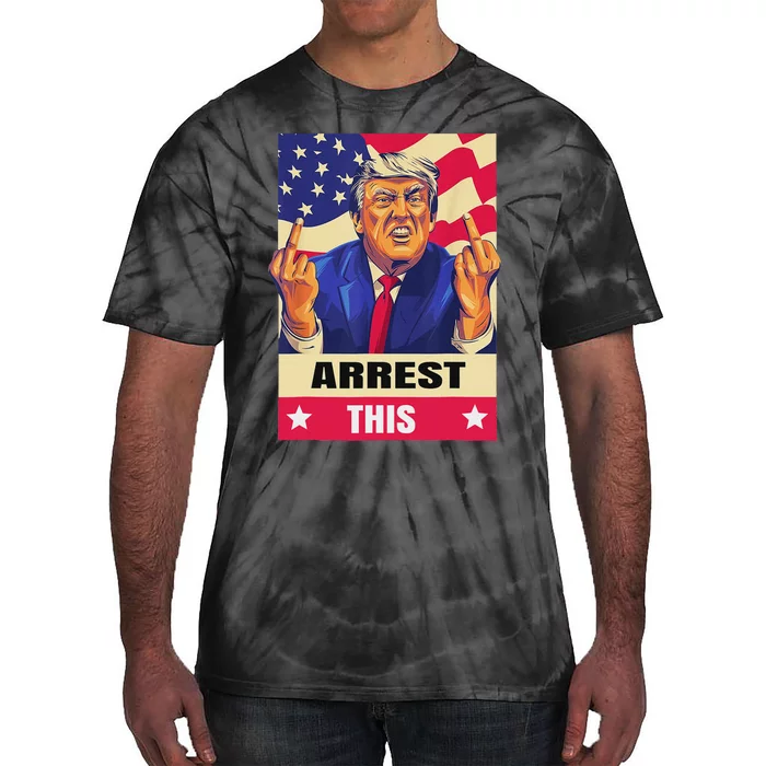 Trump Arrest This .Never Surrender.Fingers Pro Trump Tie-Dye T-Shirt