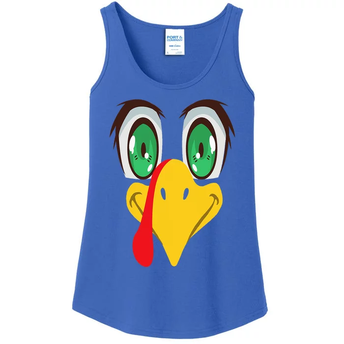 Thanksgiving Anime Turkey Face Matching Family Costume Ladies Essential Tank