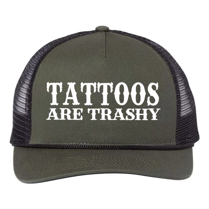 Tattoos Are Trashy Sarcastic Humor Retro Rope Trucker Hat Cap