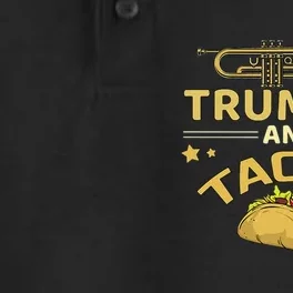 Trumpet And Tacos Lover Marching Band Trumpet Player Gift Dry Zone Grid Performance Polo