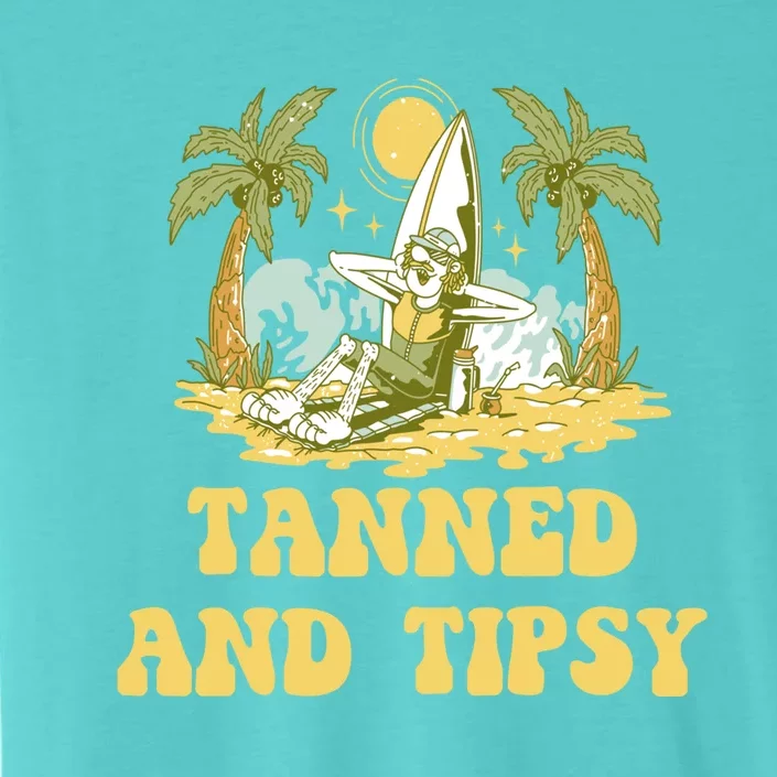 Tanned And Tipsy Beach Beer Lover Ocean Er Sunbathing Gift ChromaSoft Performance T-Shirt