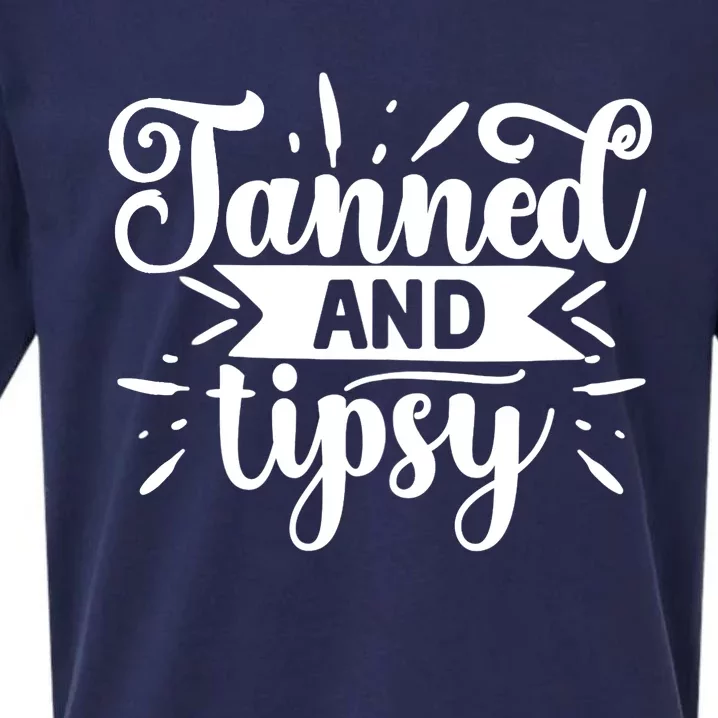 Tanned and Tipsy Funny Graphic Tees For Wo and Tank Top Sueded Cloud Jersey T-Shirt