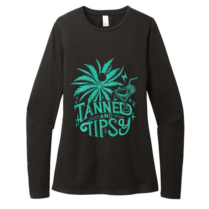 Tanned And Tipsy Beach Summer Womens CVC Long Sleeve Shirt