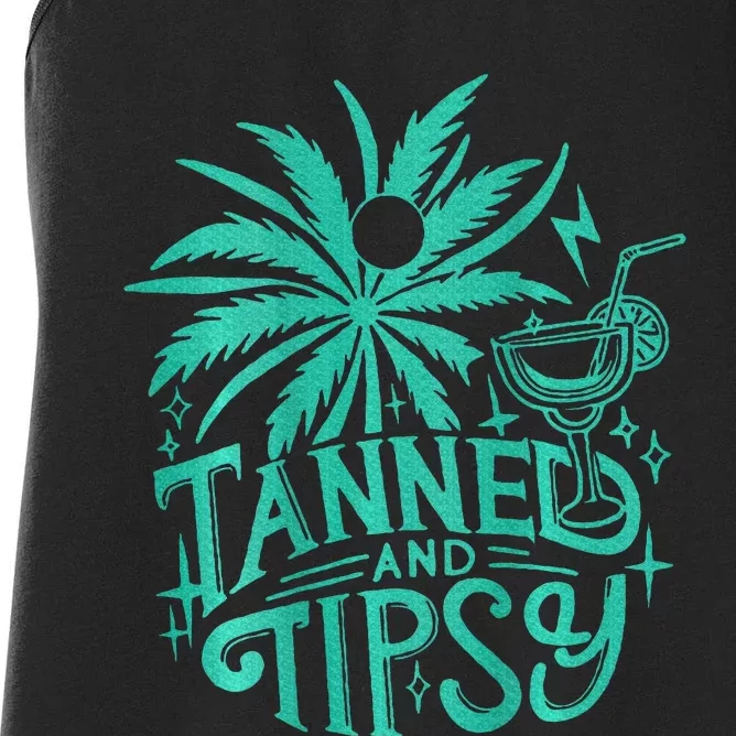 Tanned And Tipsy Beach Summer Women's Racerback Tank