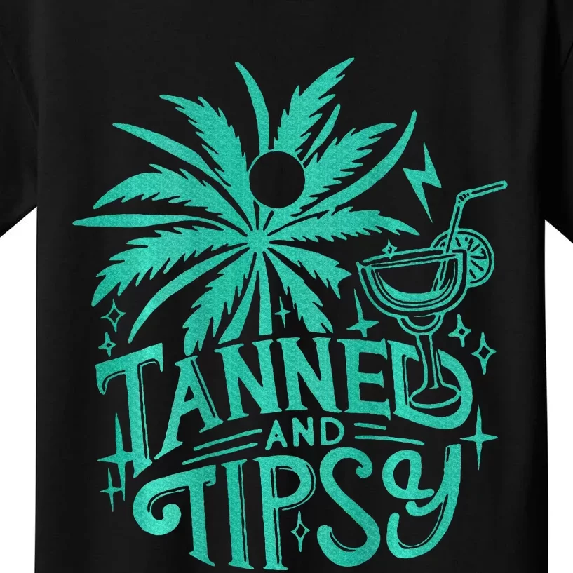 Tanned And Tipsy Beach Summer Kids T-Shirt