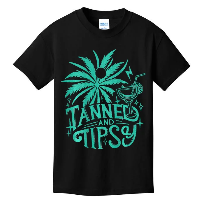 Tanned And Tipsy Beach Summer Kids T-Shirt