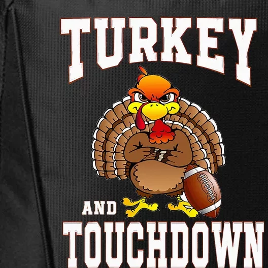 Turkey And Touchdowns Football Retro Thanksgiving City Backpack