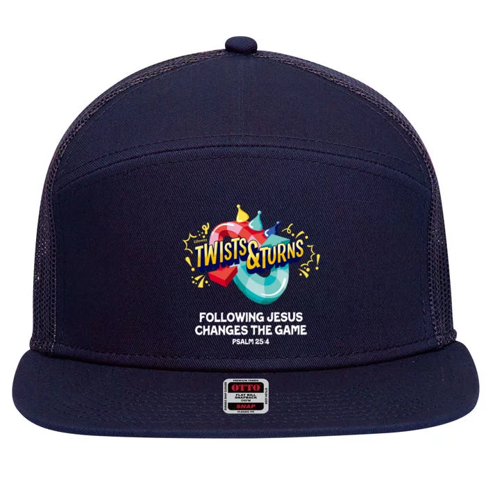 Twists And Turns VBS Follow Jesus Change The Games 7 Panel Mesh Trucker Snapback Hat