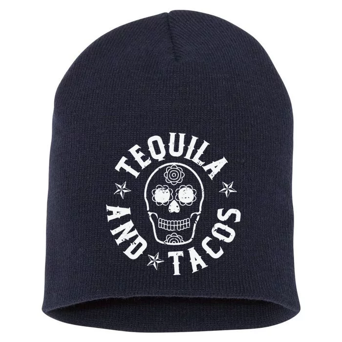 Tequila And Tacos Cinco De Mayo Mexican Food Short Acrylic Beanie