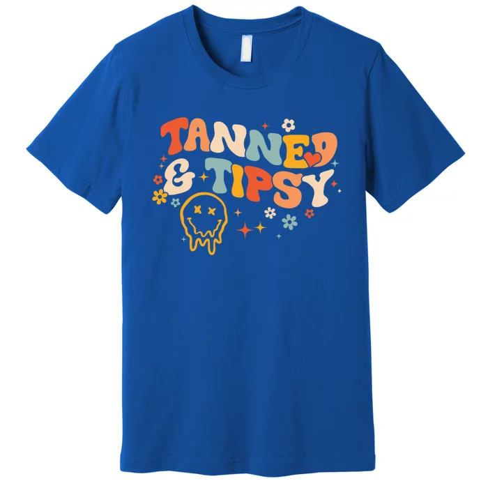 Tanned And Tipsy Funny Summer Tops Beach Meaningful Gift Premium T-Shirt