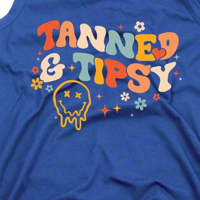 Tanned And Tipsy Funny Summer Tops Beach Meaningful Gift Tank Top