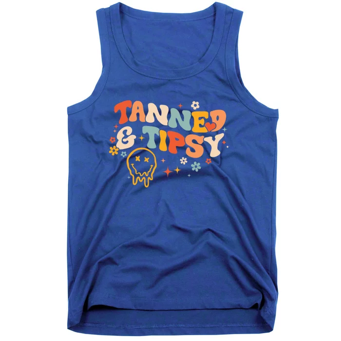 Tanned And Tipsy Funny Summer Tops Beach Meaningful Gift Tank Top