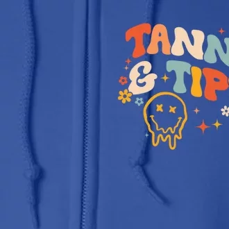 Tanned And Tipsy Funny Summer Tops Beach Meaningful Gift Full Zip Hoodie