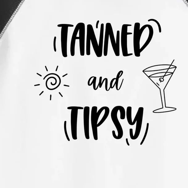 Tanned And Tipsy Funny Wine Day Ing Beach Meaningful Gift Toddler Fine Jersey T-Shirt