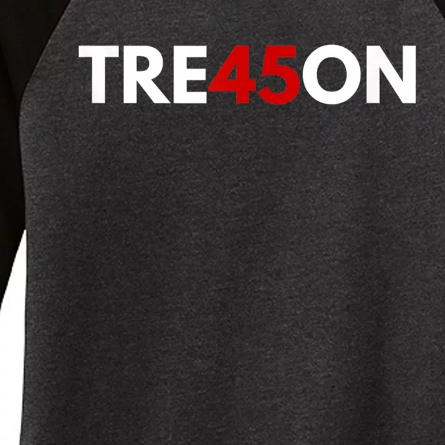 TRE45ON Anti Trump Treason 45 Women's Tri-Blend 3/4-Sleeve Raglan Shirt