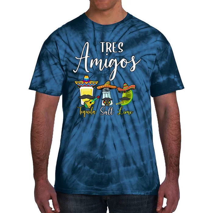 Tres Amigos Tequila Salt Lime Cinco De Mayo Tie-Dye T-Shirt