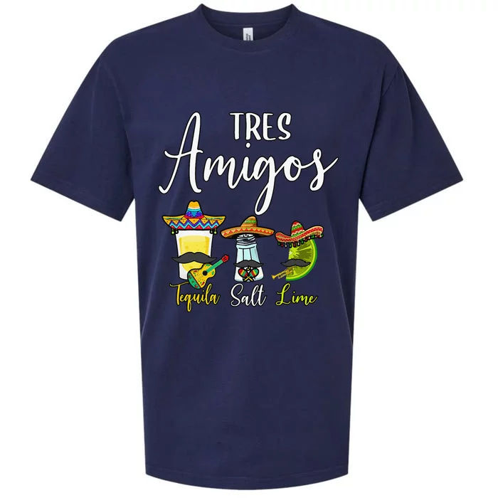 Tres Amigos Tequila Salt Lime Cinco De Mayo Sueded Cloud Jersey T-Shirt