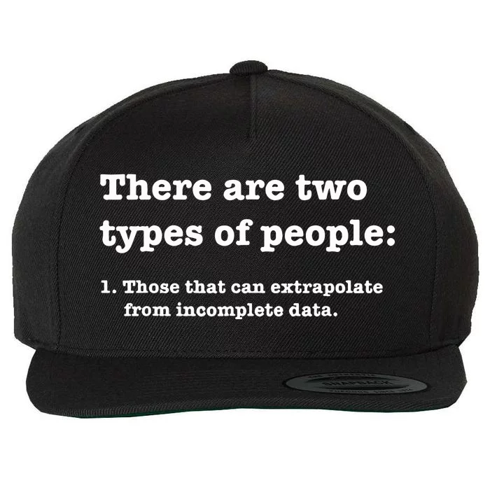 There Are Two Types Of People Those That Can Extrapolate From Incomplete Data Wool Snapback Cap