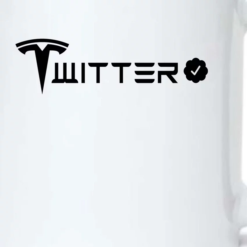 Twitter And Tesla Combined Logo Black Color Changing Mug