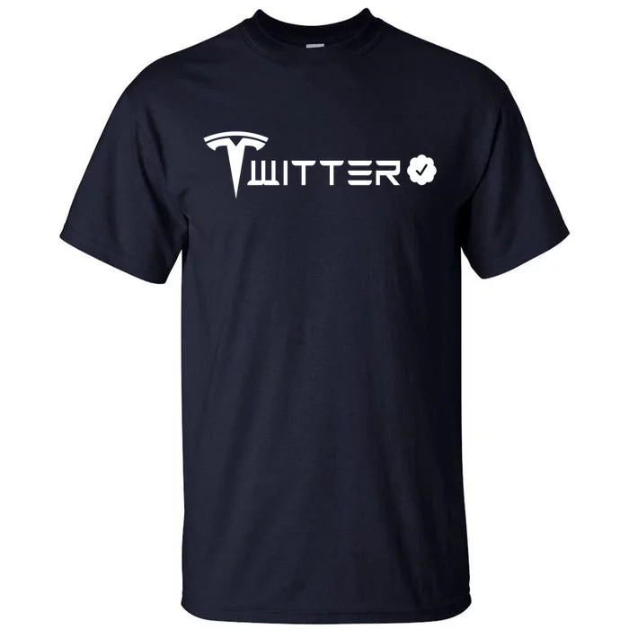 Twitter And Tesla Combined Logo Tall T-Shirt