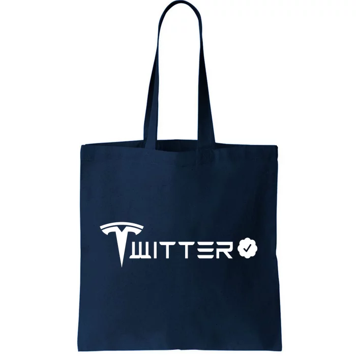 Twitter And Tesla Combined Logo Tote Bag