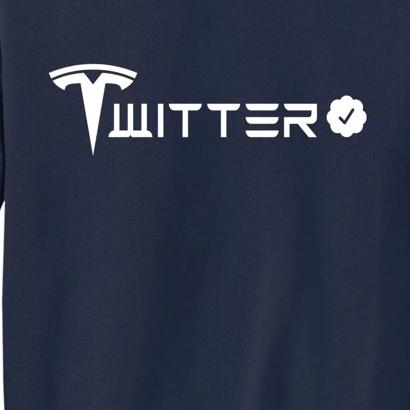 Twitter And Tesla Combined Logo Tall Sweatshirt