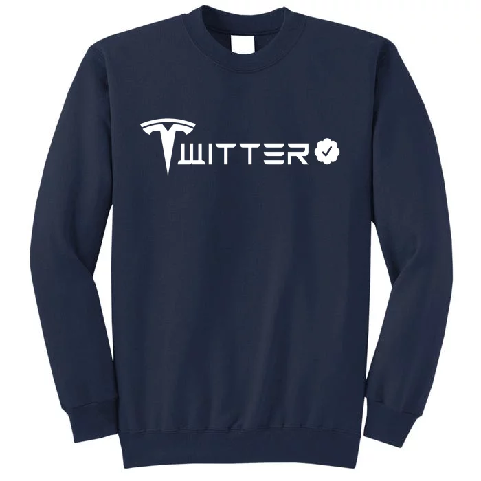 Twitter And Tesla Combined Logo Tall Sweatshirt