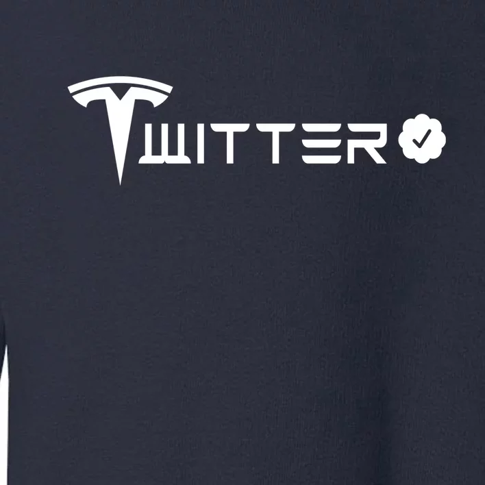 Twitter And Tesla Combined Logo Toddler Sweatshirt