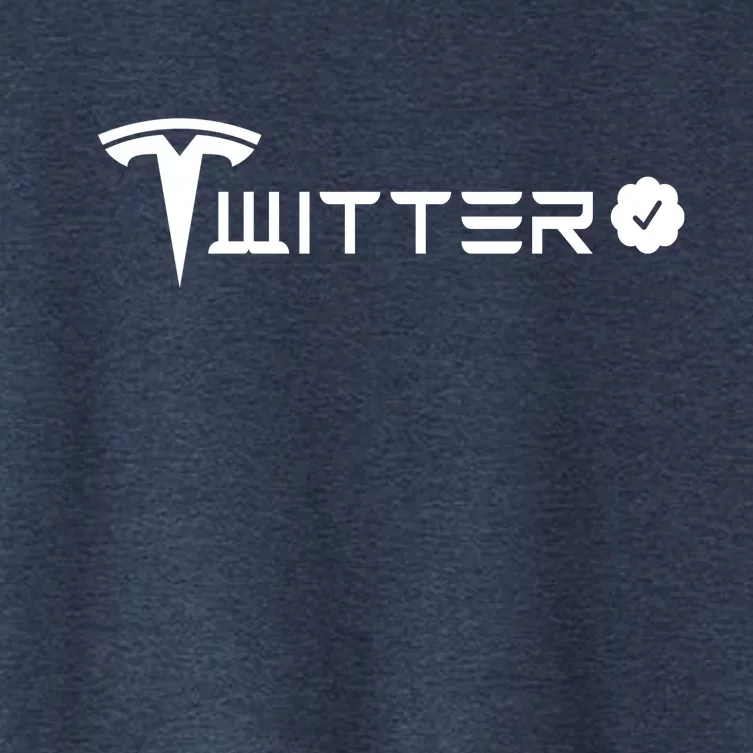 Twitter And Tesla Combined Logo Women's Crop Top Tee