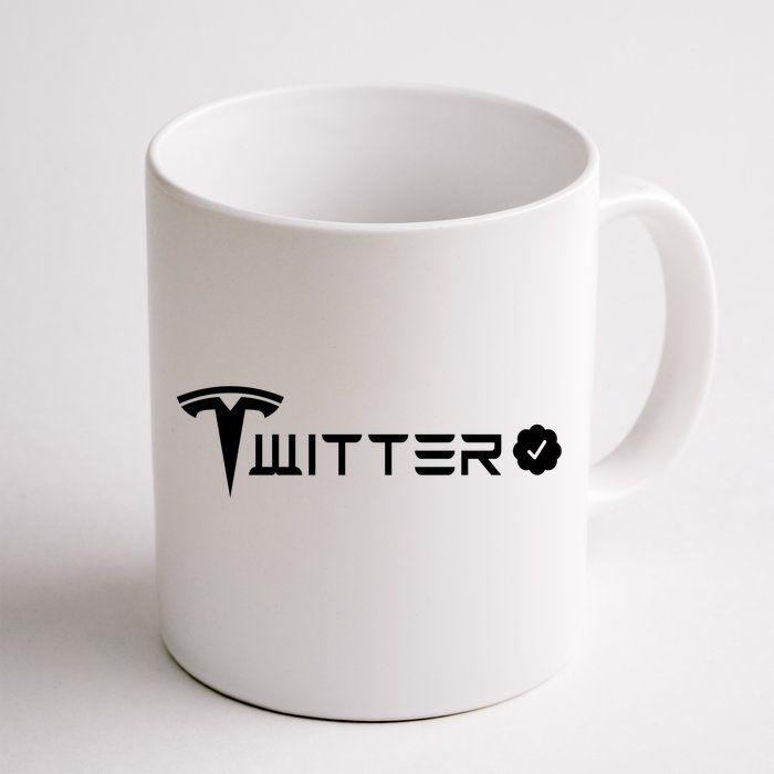 Twitter And Tesla Combined Logo Front & Back Coffee Mug