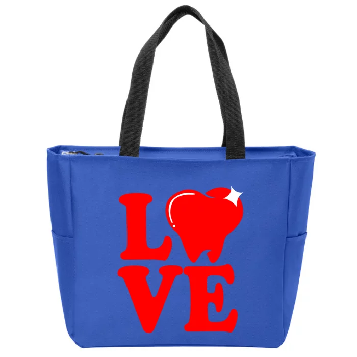 Teeth And Tooth Love Dental Assistant Cute Gift Zip Tote Bag