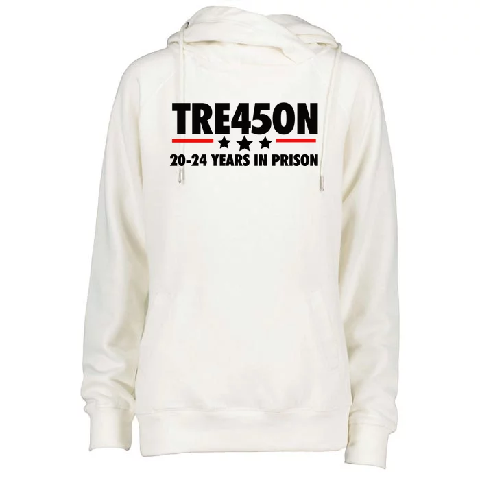 TRE45ON Anti Trump Treason 45 Womens Funnel Neck Pullover Hood