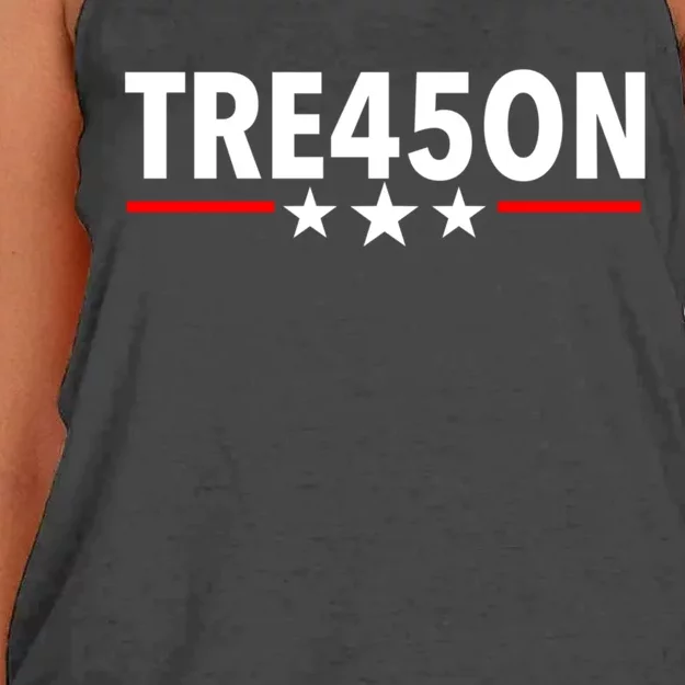 TRE45ON Anti Trump Treason 45 Women's Knotted Racerback Tank