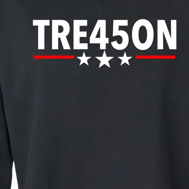 TRE45ON Anti Trump Treason 45 Cropped Pullover Crew