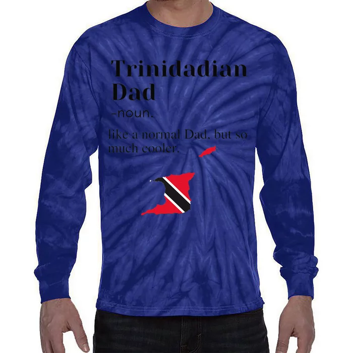 Trinidad And Tobago Pride Flag Dad Fathers Day Father Trini Tie-Dye Long Sleeve Shirt