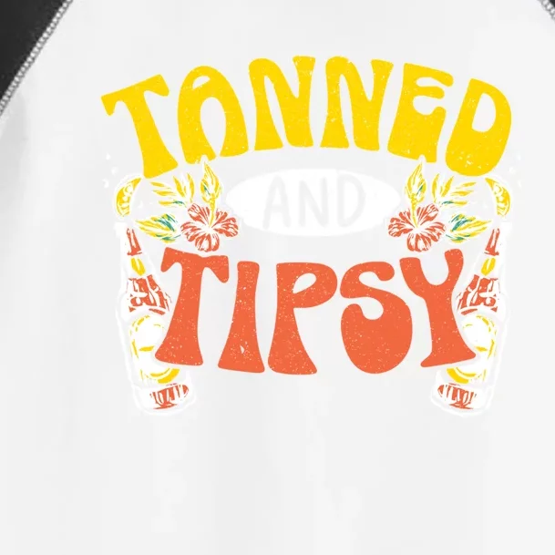 Tanned And Tipsy Sunset Summertime Beach Vacation Summer Gift Toddler Fine Jersey T-Shirt