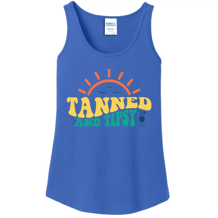 Tanned And Tipsy Sunshine Ing Summer Vacation Gift Ladies Essential Tank