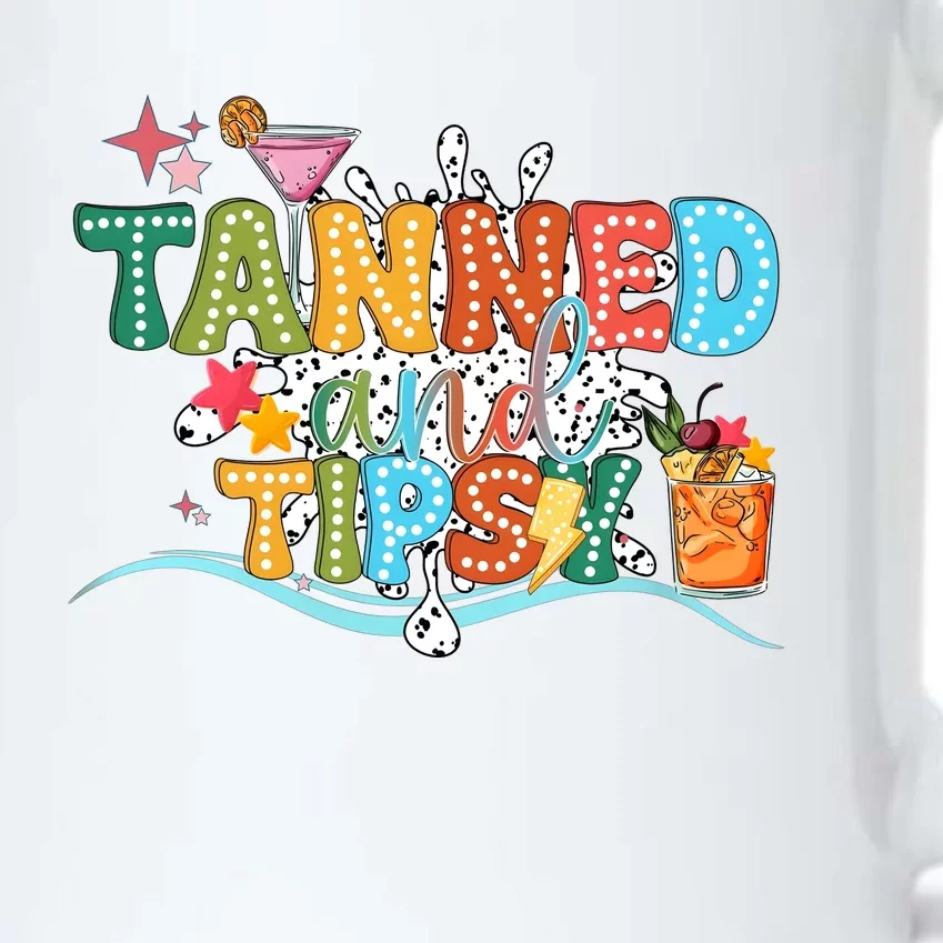 Tanned And Tipsy Funny Summer Quotes Black Color Changing Mug