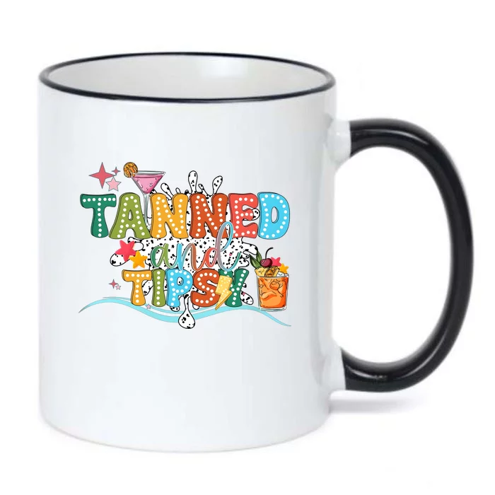 Tanned And Tipsy Funny Summer Quotes Black Color Changing Mug