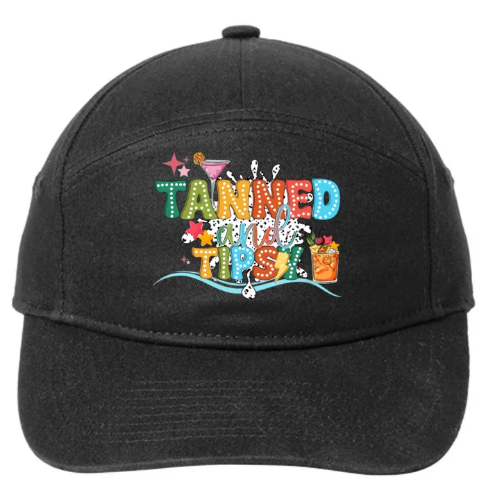 Tanned And Tipsy Funny Summer Quotes 7-Panel Snapback Hat