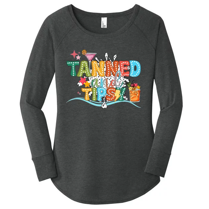 Tanned And Tipsy Funny Summer Quotes Women's Perfect Tri Tunic Long Sleeve Shirt