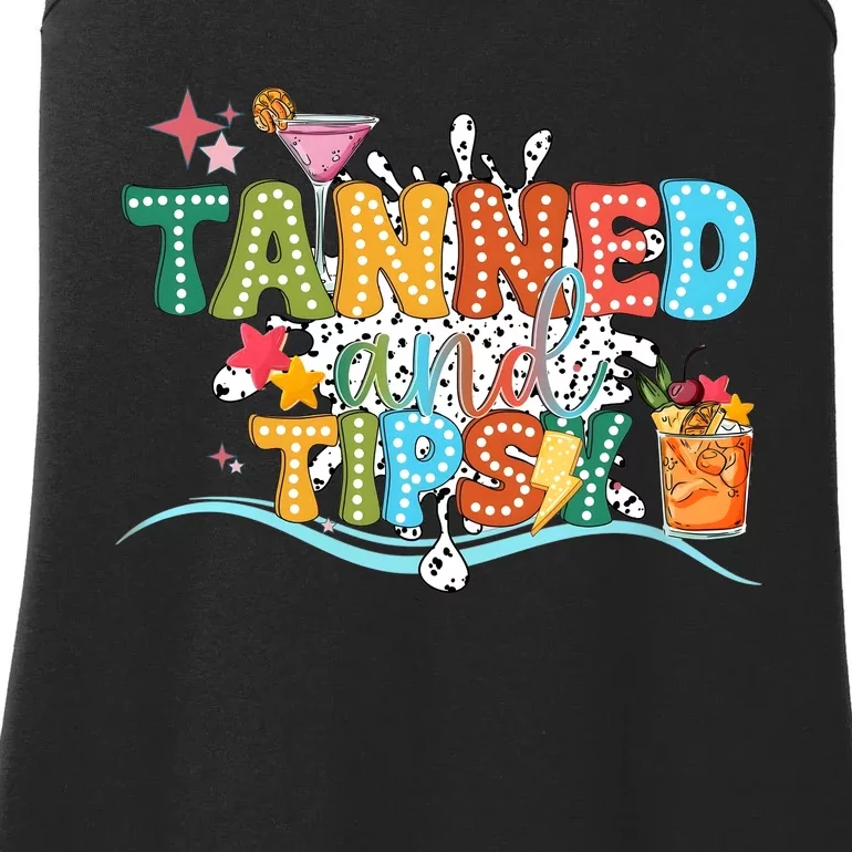 Tanned And Tipsy Funny Summer Quotes Ladies Essential Tank